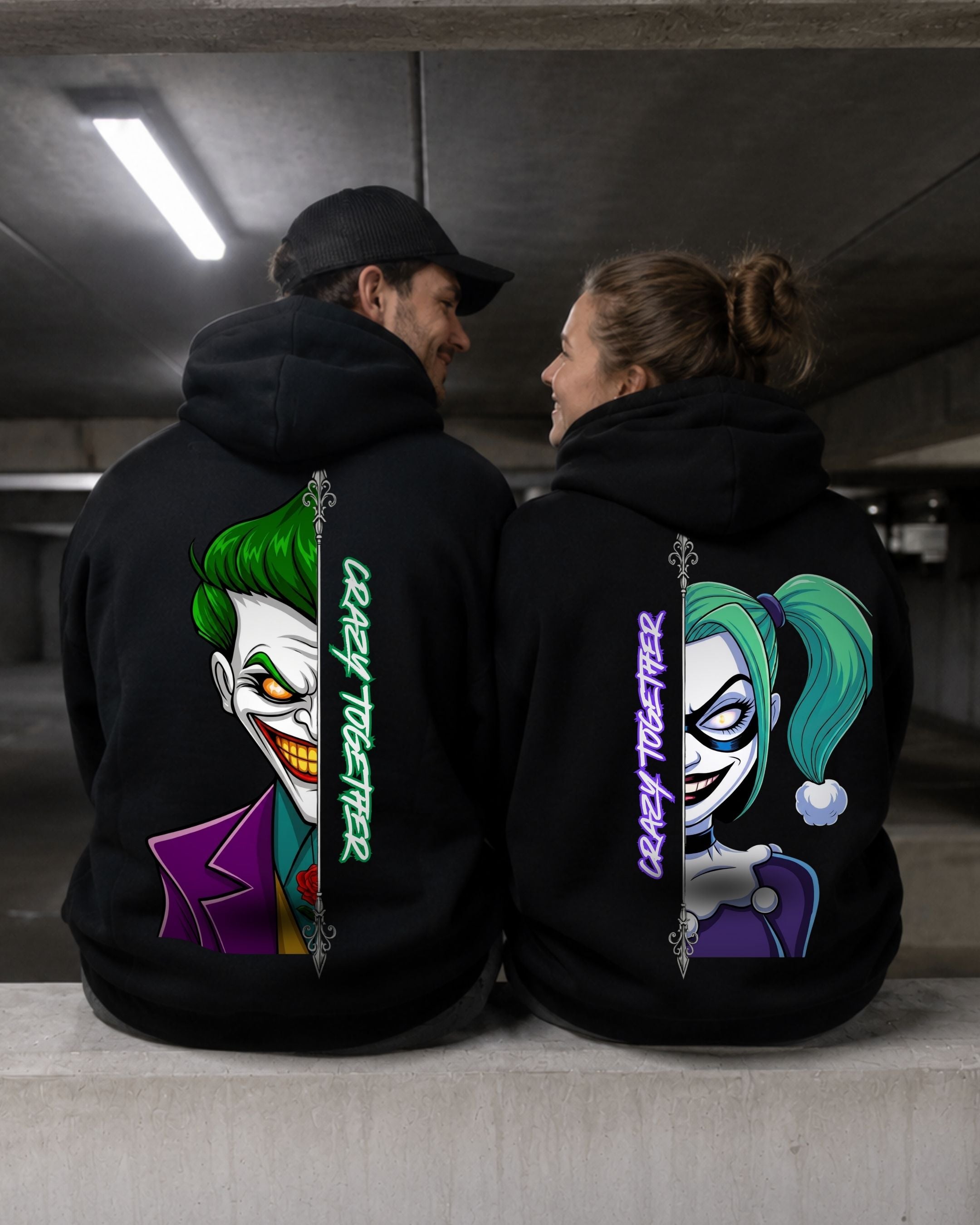 Crazy Together Cartoon - Couple Hoodie Bundle