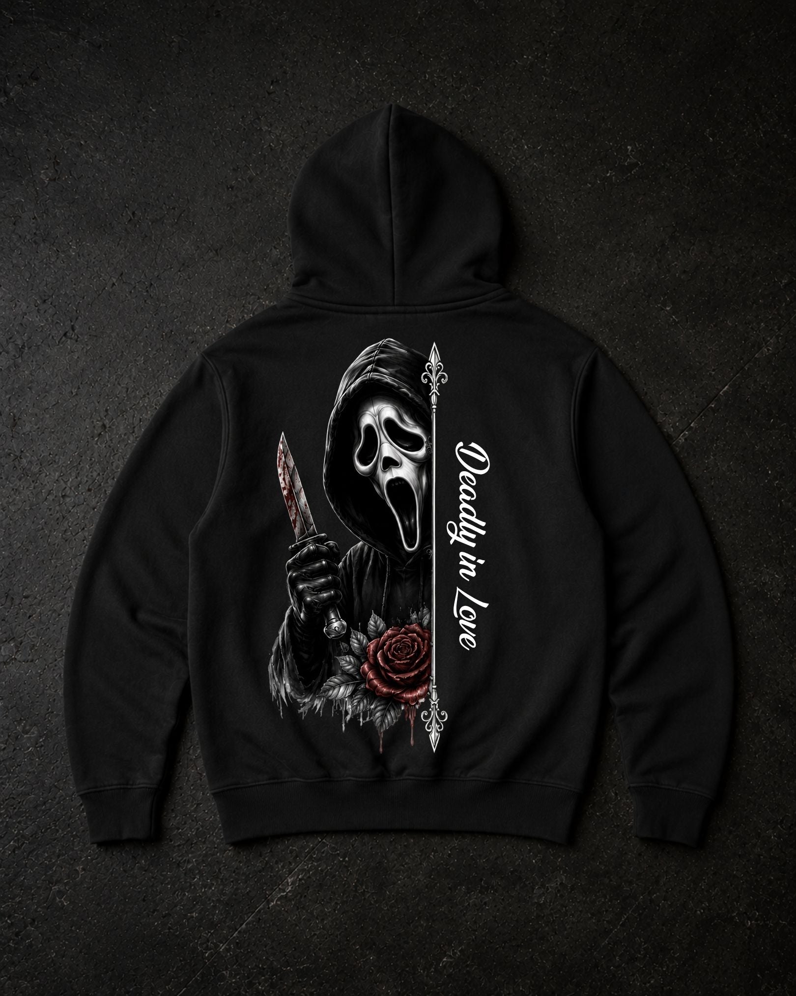 Deadly in Love - Premium Hoodie Unisex Backprint ***