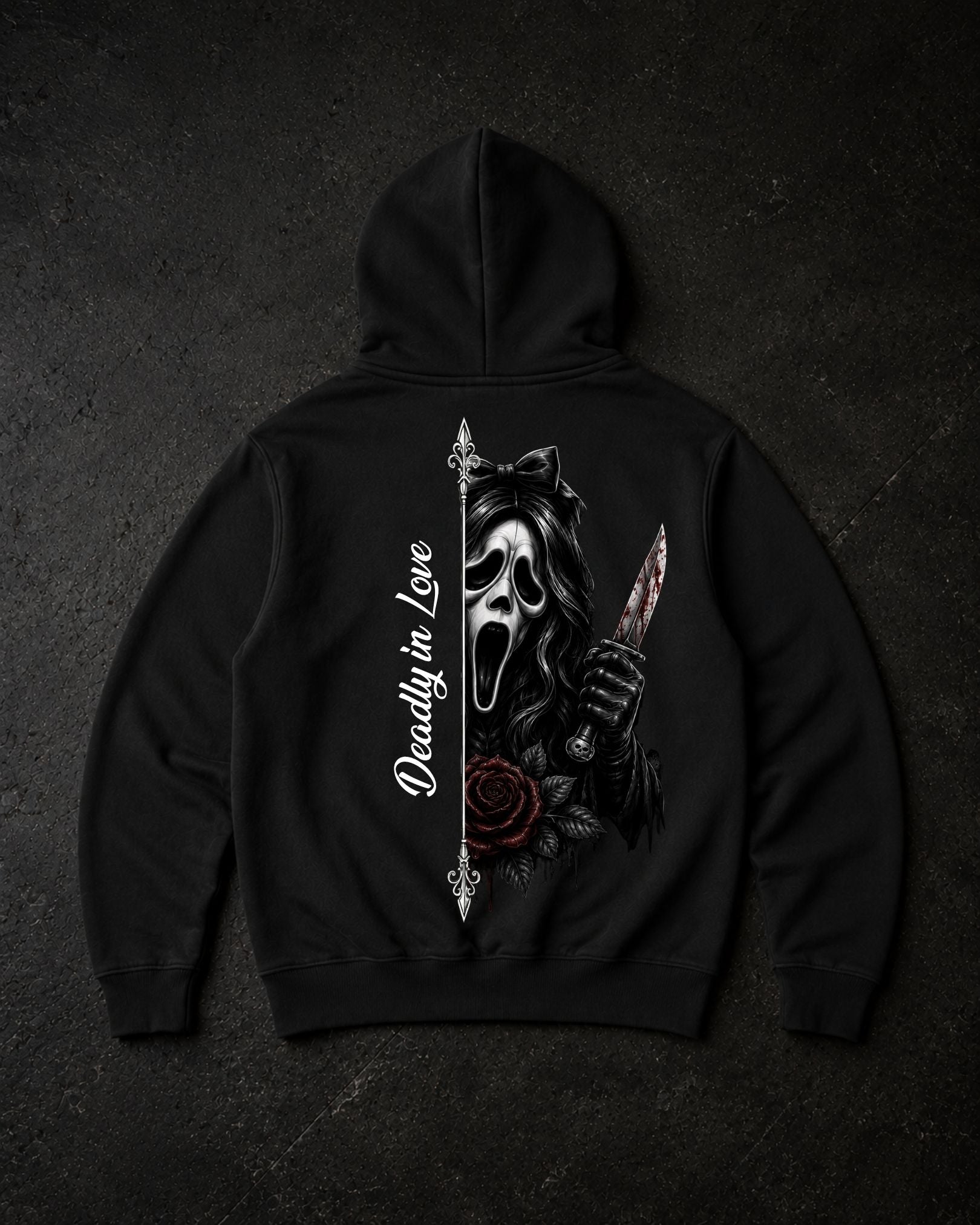 Deadly in Love Woman - Premium Hoodie Unisex Backprint ***