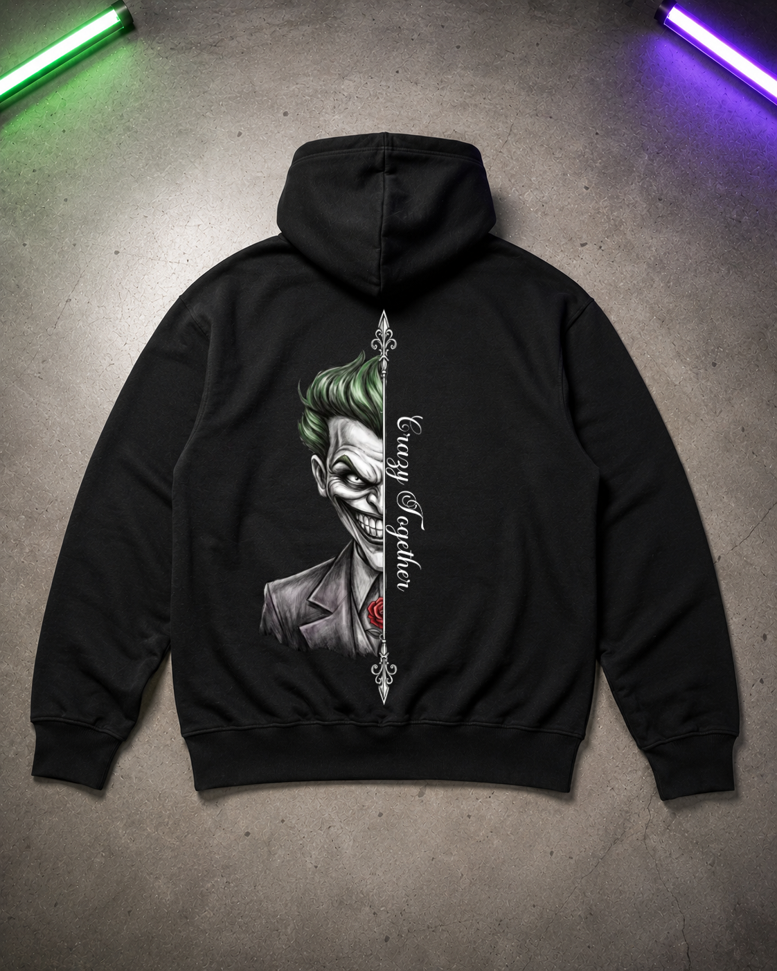 Crazy together Joker Real - Hoodie Unisex Backprint ***