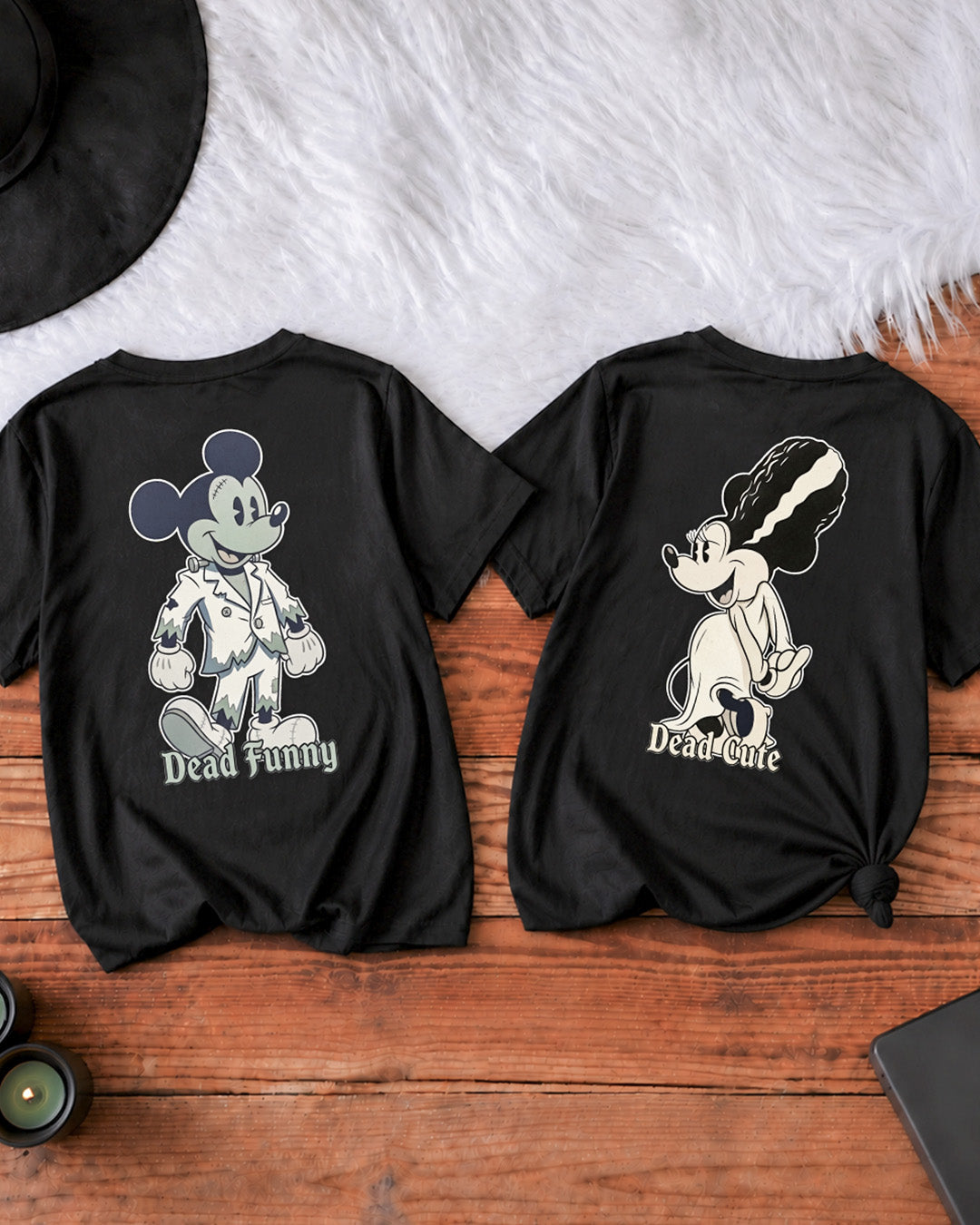 Dead Cute and Dead Funny - Halloween Couple Shirt Bundle