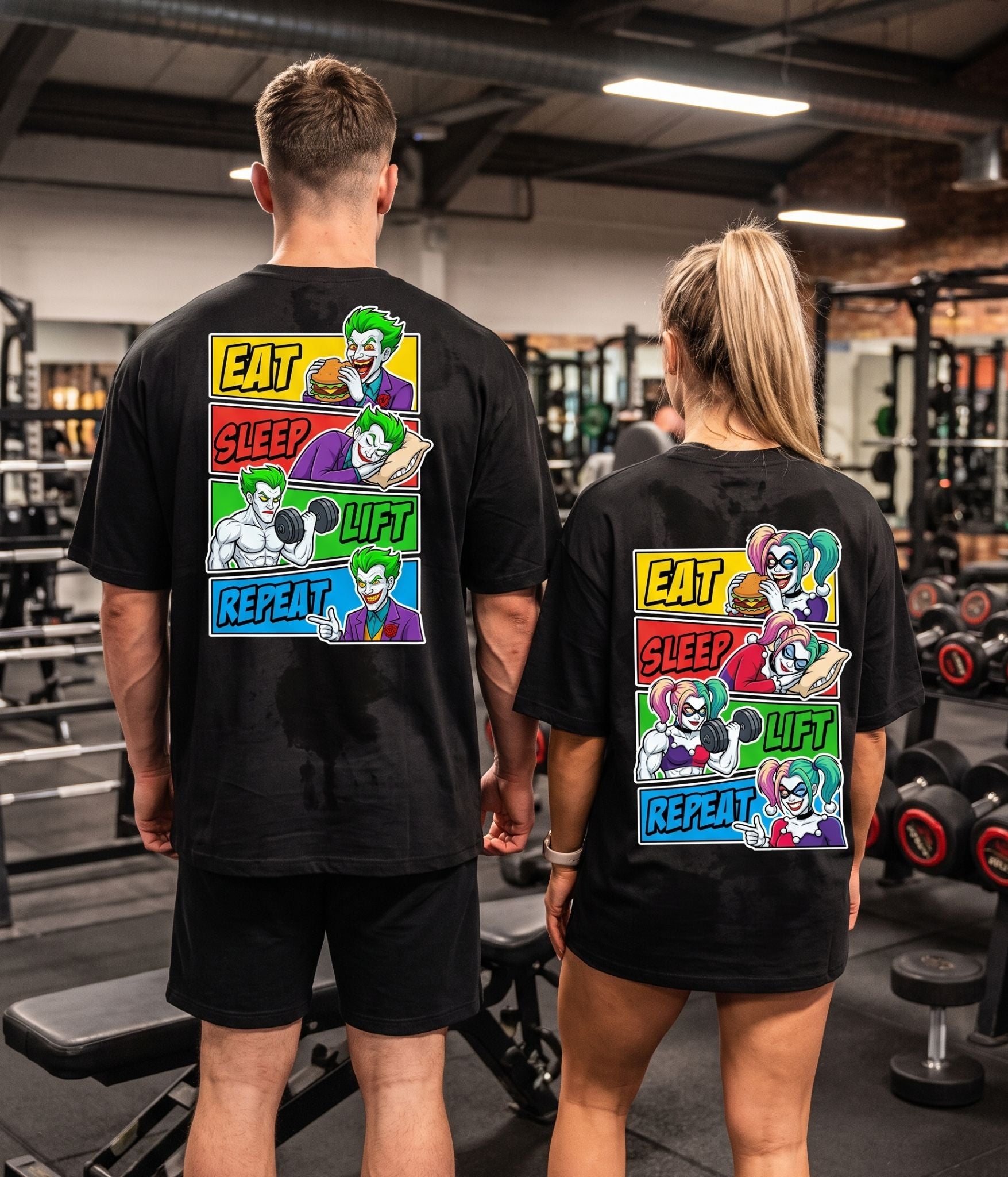 Eat Sleep Lift Repeat Clowns - Shirt Couple Bundle
