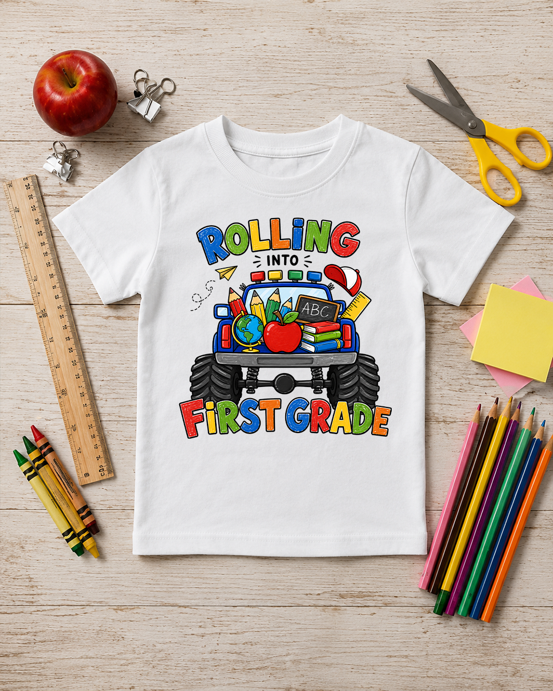 Rolling Into First Grade - Perfect First Day Of School Shirt - Unisex