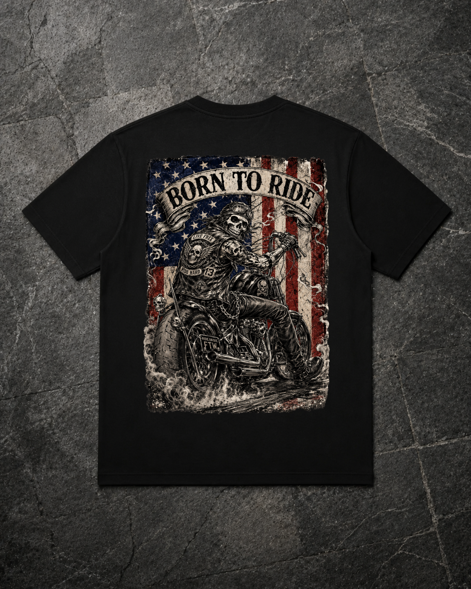 Born to Ride - Shirt Unisex Backprint