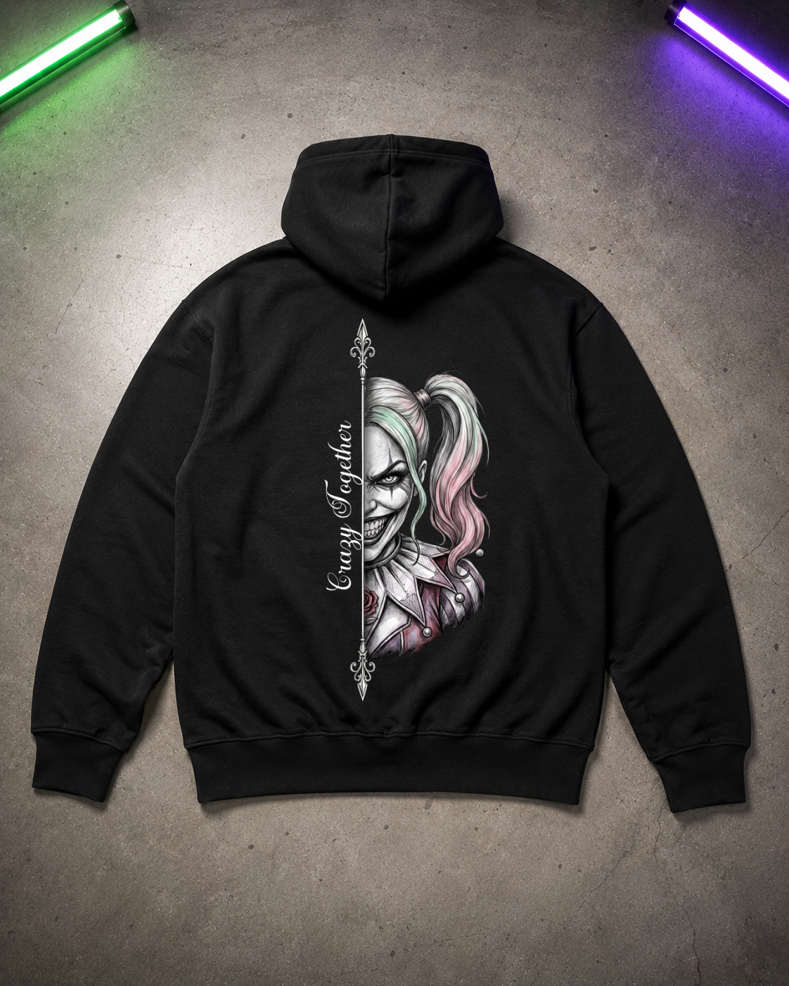 Crazy Together Harley Real - Hoodie Unisex Backprint ***