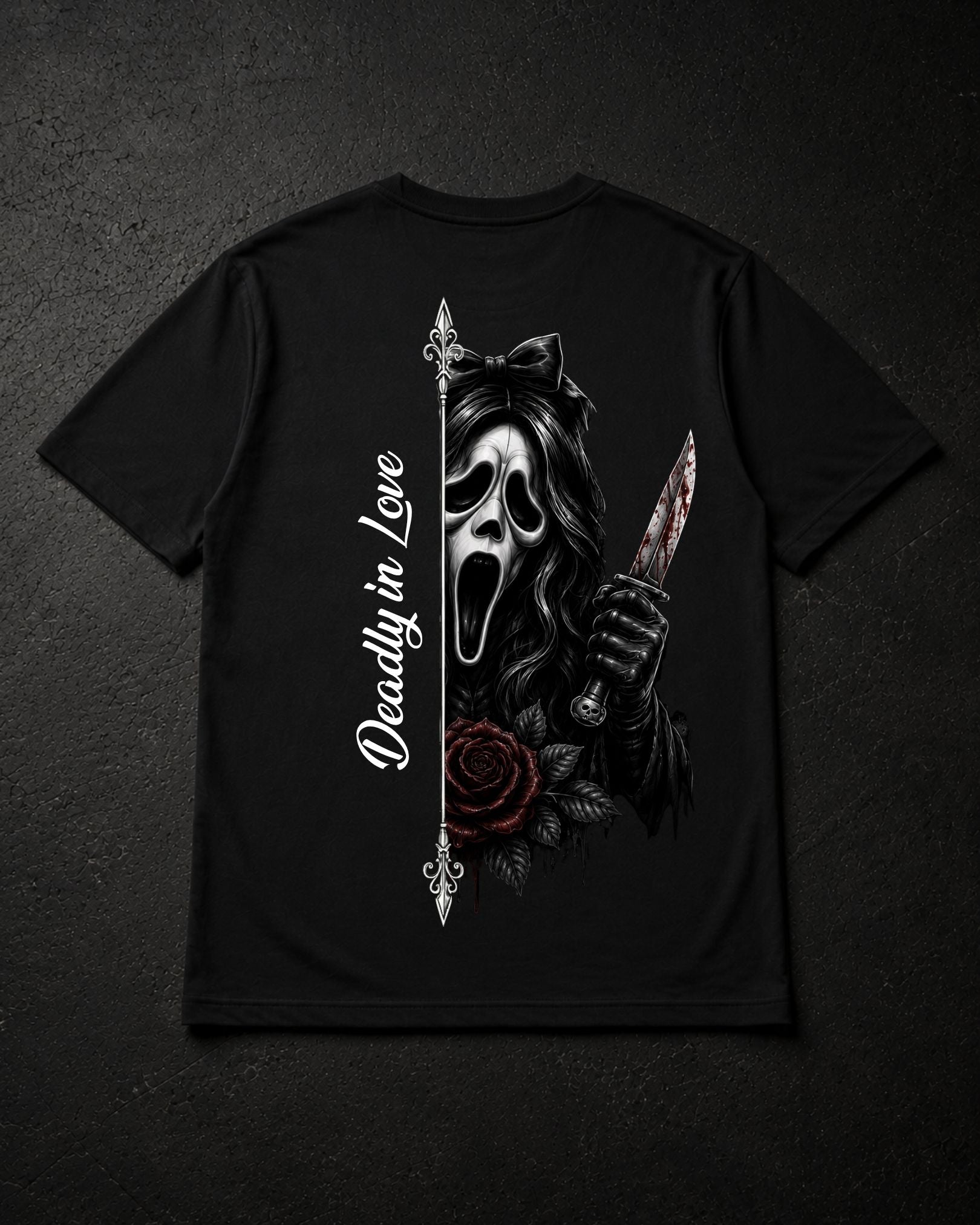 Deadly in Love Woman  - Premium Shirt Unisex Backprint ***