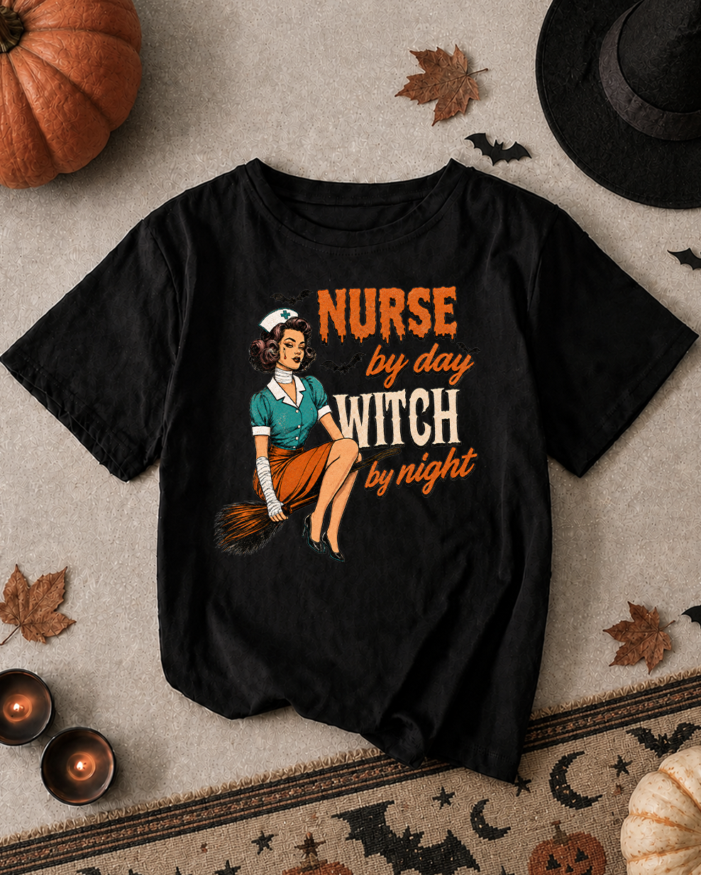 Nurse by Day Witch by Night Shirt for Halloween