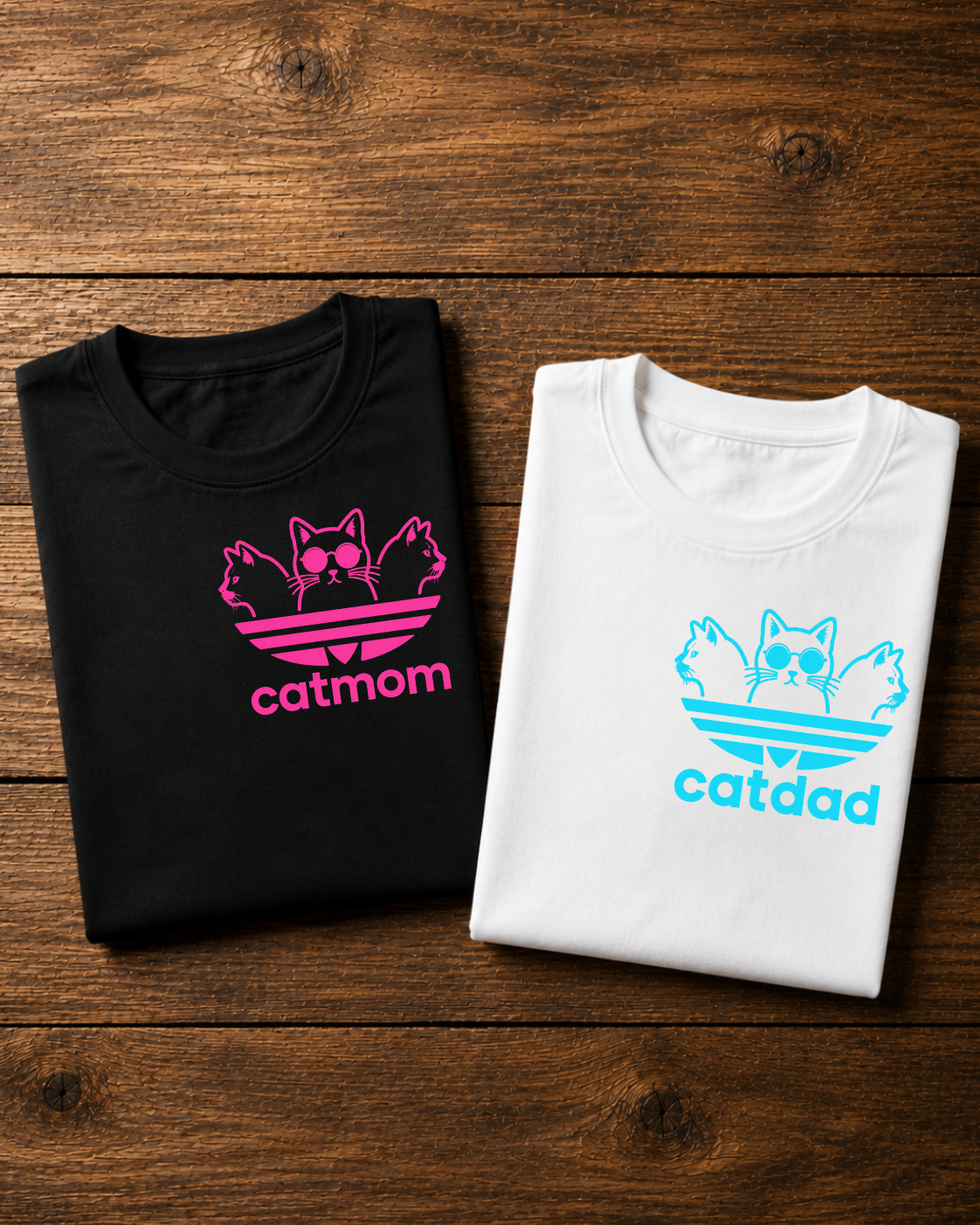 candad / cat mom - Couple Shirt Bundle
